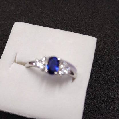 Bague en argent pierre bleue