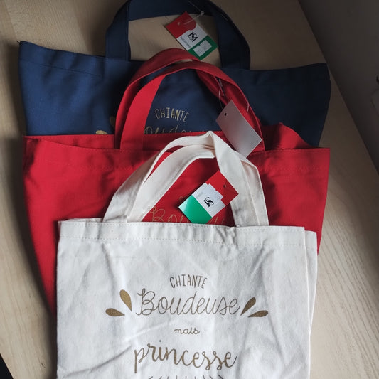 Petit sac en coton "Chiante boudeuse mais princesse.