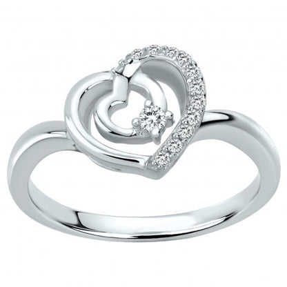 Bague en argent coeur